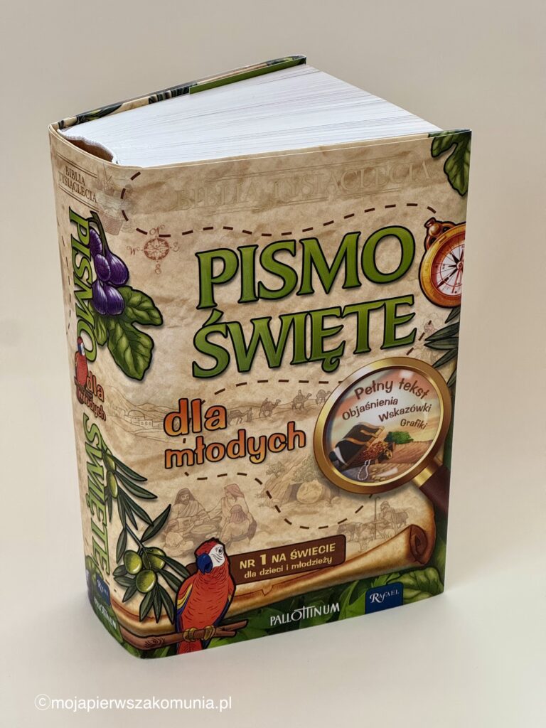 Pismo Święte jako pomysł na prezent z okazji Pierwszej Komunii. Pismo święte dla młodych z papugą